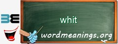WordMeaning blackboard for whit